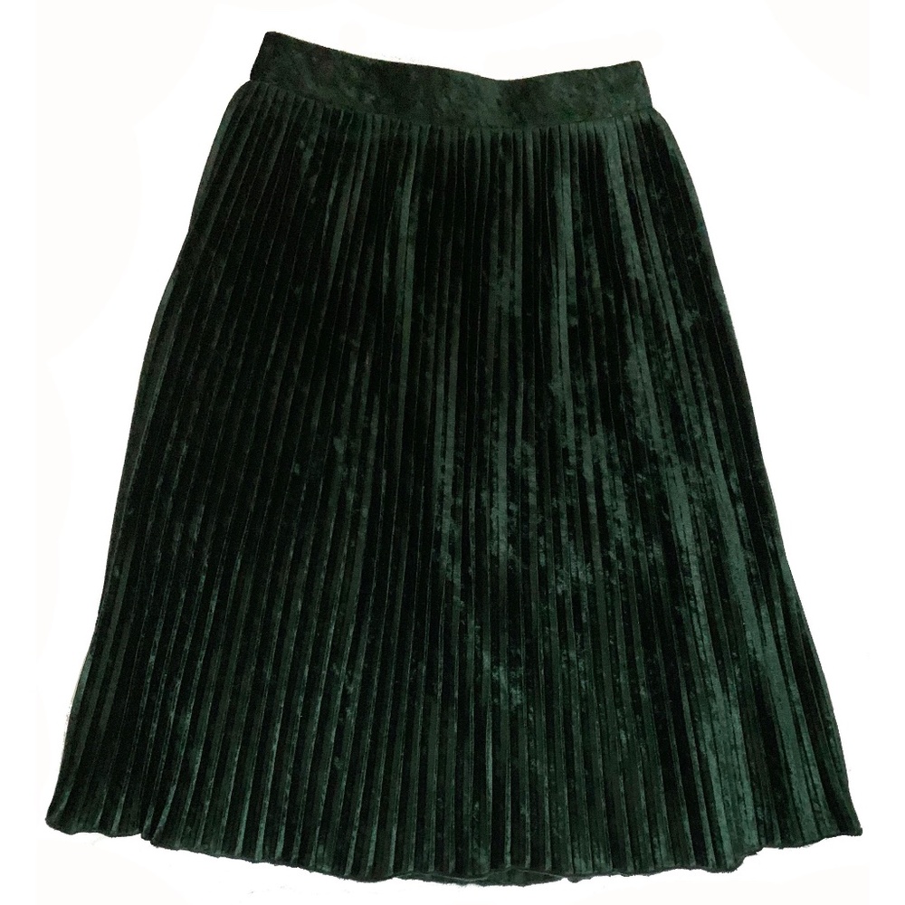 Velvet Pleated Skirt